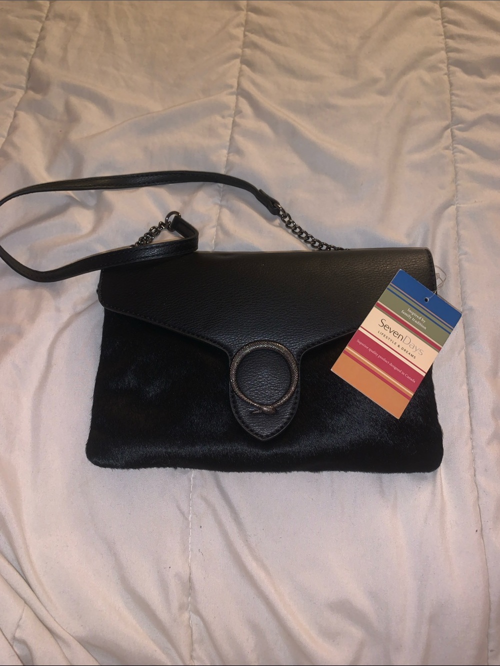 Seven days faux fur purse